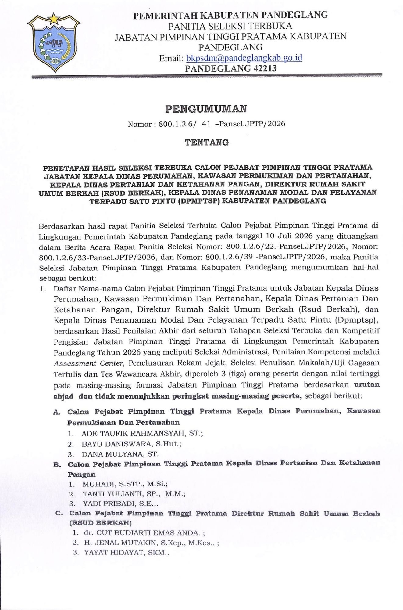 PENGUMUMAN PENETAPAN HASIL SELEKSI TERBUKA JPT PRATAMA TAHUN 2026OKK.pdf