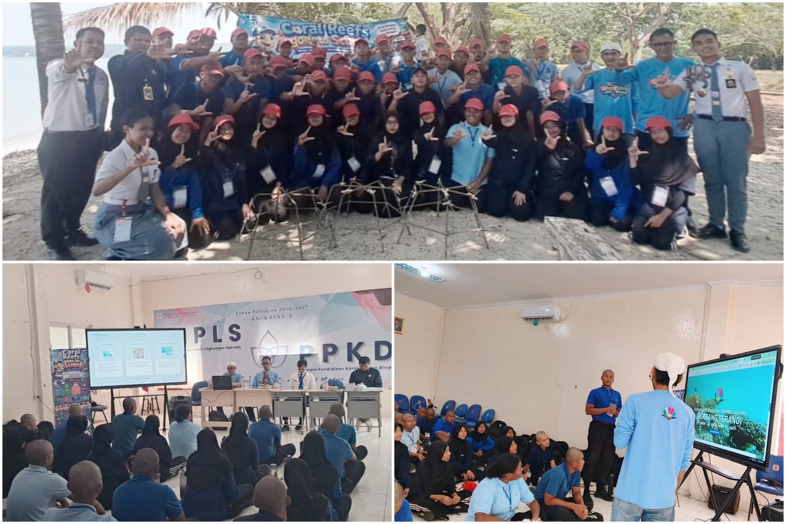 Siswa SMA Presiden 2 Tanjung Lesung mengikuti kegiatan Coral Reefs Goes to School bersama Boedak Saung Rescue